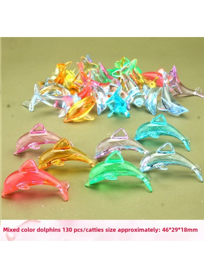 Children's Crystal Gem Animal Toys Archaeological Excavation Colorful Acrylic Plastic Treasure Amusement Park Capture Machine Diamond-Color:Mixed Color Dolphin One Jin - Image 1