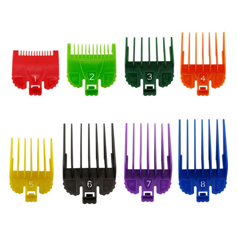 Hair Clippers Guide Combs: 8 Multicolor ABS Material - Scalp Safe Durable Easy Installation Grooming Tools for Professional At-Home Hair Cutting & Styling Experience - Image 1