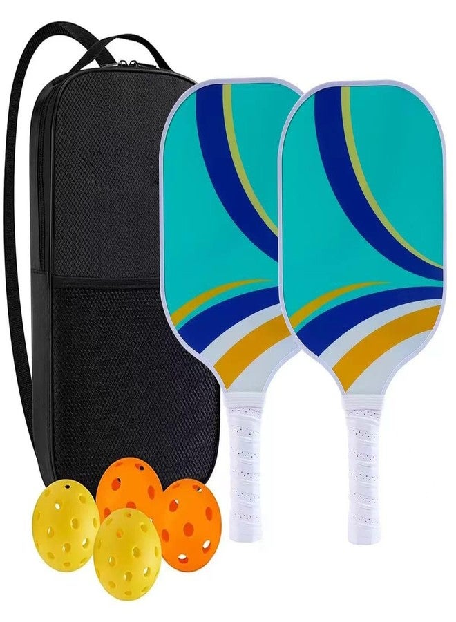 FIT FORGE Pickleball Paddle Set - 2 Fiberglass Paddles (1.5 Cm), 4 Pickleballs, Dual Paddle Cover Bag & Cushioned Comfort Grip - Durable Outdoor Game, Blue Shade - Image 1