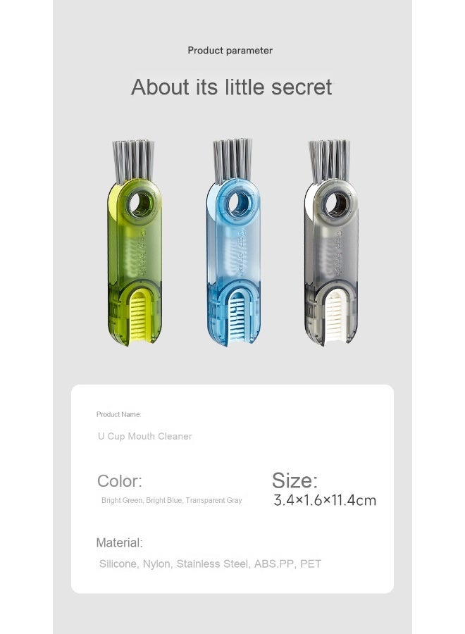 NIBEMINENT 3 In 1 Cup Lid Groove Cleaner Brush Ergonomic Multi Functional Quick Drain Bottle Gap Cleaner Brush for Kitchen - Image 3