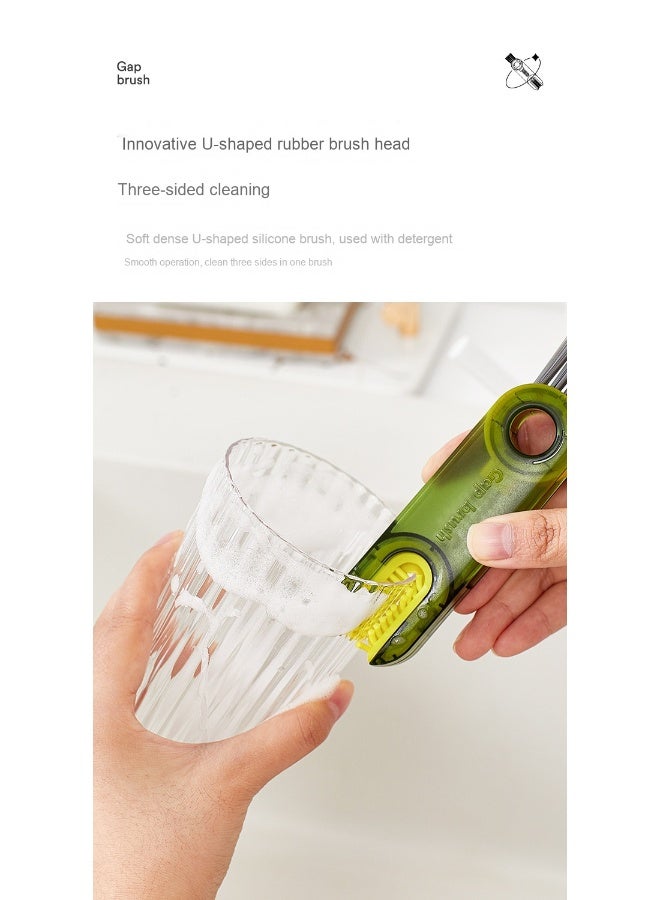 NIBEMINENT 3 In 1 Cup Lid Groove Cleaner Brush Ergonomic Multi Functional Quick Drain Bottle Gap Cleaner Brush for Kitchen - Image 4