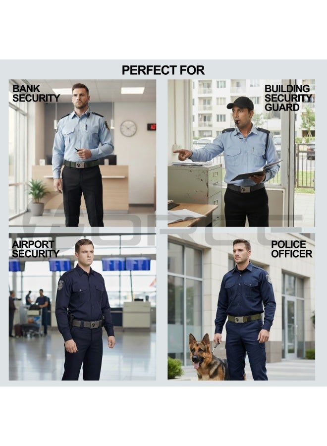 فورس حزام أمني للرجال والنساء – حزام ويب نايلون ثقيل مع إبزيم معدني رولر لوك – حزام تكتيكي قابل للتعديل لحراس الأمن، ضباط الشرطة، موظفي المطار، السفر، المشي الجبلي والجولف - Image 2