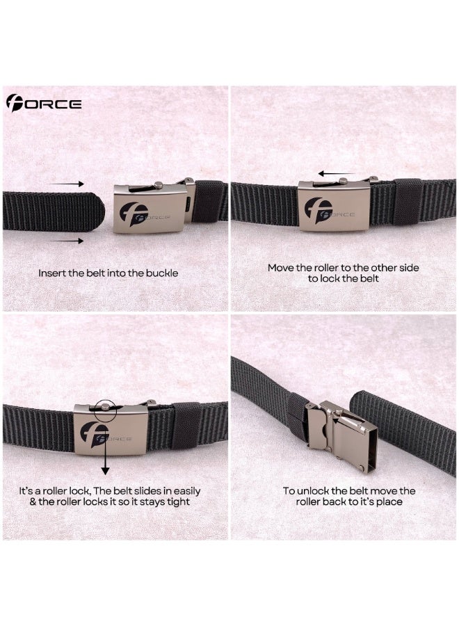 فورس حزام أمني للرجال والنساء – حزام ويب نايلون ثقيل مع إبزيم معدني رولر لوك – حزام تكتيكي قابل للتعديل لحراس الأمن، ضباط الشرطة، موظفي المطار، السفر، المشي الجبلي والجولف - Image 5