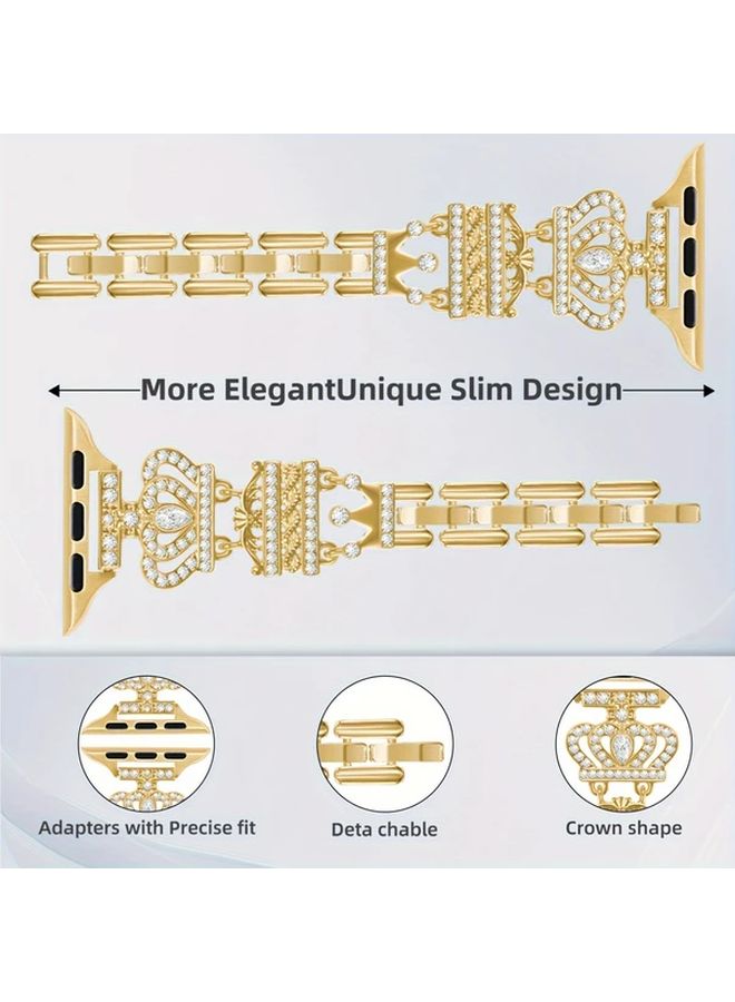 Rose Golden 40mm سوار لامع مع علبة Queen لساعة أبل - Image 4