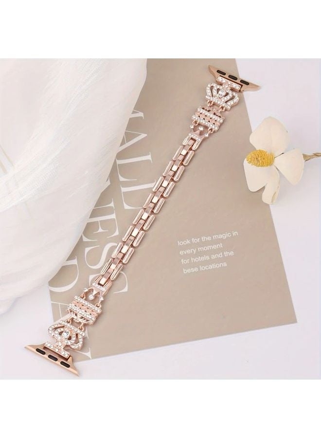 Rose Golden 40mm سوار لامع مع علبة Queen لساعة أبل - Image 5