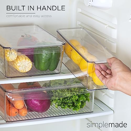 SIMPLEMADE Clear Refrigerator Organizer Bins - Clear Bins for Fridge, Containers for Fridge and Freezer, Multipurpose Storage for Kitchen, Office, Bathroom, Pack of 3 (Design 2) - Image 5
