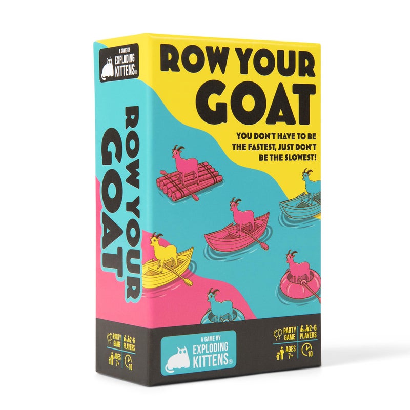 Exploding Kittens Presents: Row Your Goat - A Rapid Fire Tic Tac Toe Game- 2-6 Players - Ages 7+ - Family Game - Party Game for Family Game Night - Image 1