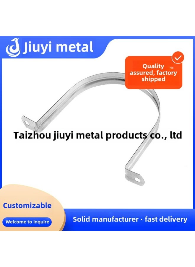 Generic - Jiuyi 304 Stainless Steel Riding Card Hot Galvanized U-shaped Card Thickened Hydraulic Pipe Card Saddle Card Pipe Card Riding Card-Specifications And Models:M115 (width 18 Thick 0.55 Hole 6) - Image 1