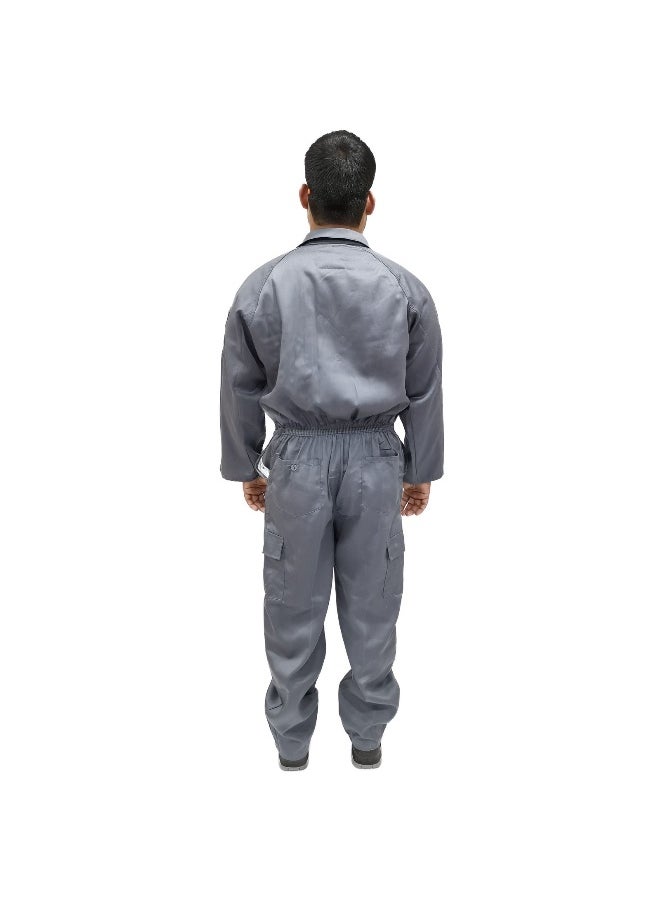 TAHA Twill fabric Protective Workwear Coverall | Full-Body Industrial Safety Suit for Industrial and Workplace for Construction, Manufacturing & Hazardous Workplace | Grey | Size-2XL  - Image 2