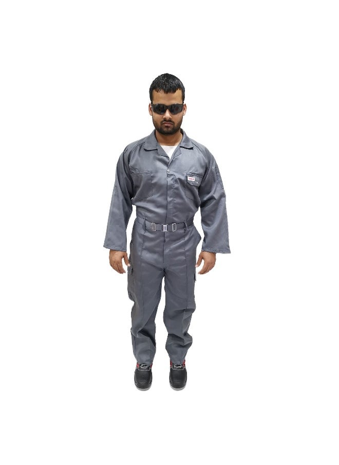 TAHA Twill fabric Protective Workwear Coverall | Full-Body Industrial Safety Suit for Industrial and Workplace for Construction, Manufacturing & Hazardous Workplace | Grey | Size-2XL  - Image 4