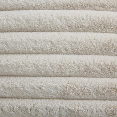 AEROHAVEN™ Premium Faux Rabbit Fur Plush Luxury Soft Fluffy Striped Decorative Throw Pillow/Cushion Covers for Sofa, Couch, Living Room - CC283 - (2, Beige, 16 x 16 Inch) - Image 4
