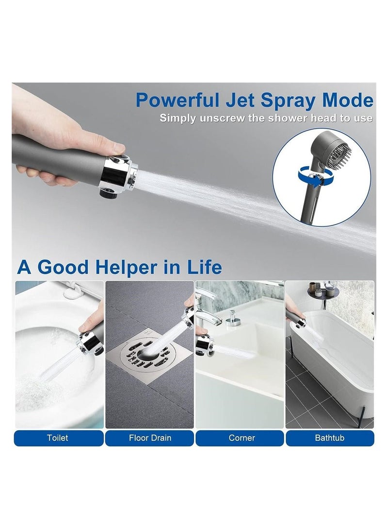 Y&D High Pressure Shower Heads with Scalp Massager Shampoo Brush for Skin & Hair Care Filtered Head Handheld Sprayer Soften Hard Water 3 Settings 4 in 1 Detachable Showerhead Set  - Image 3