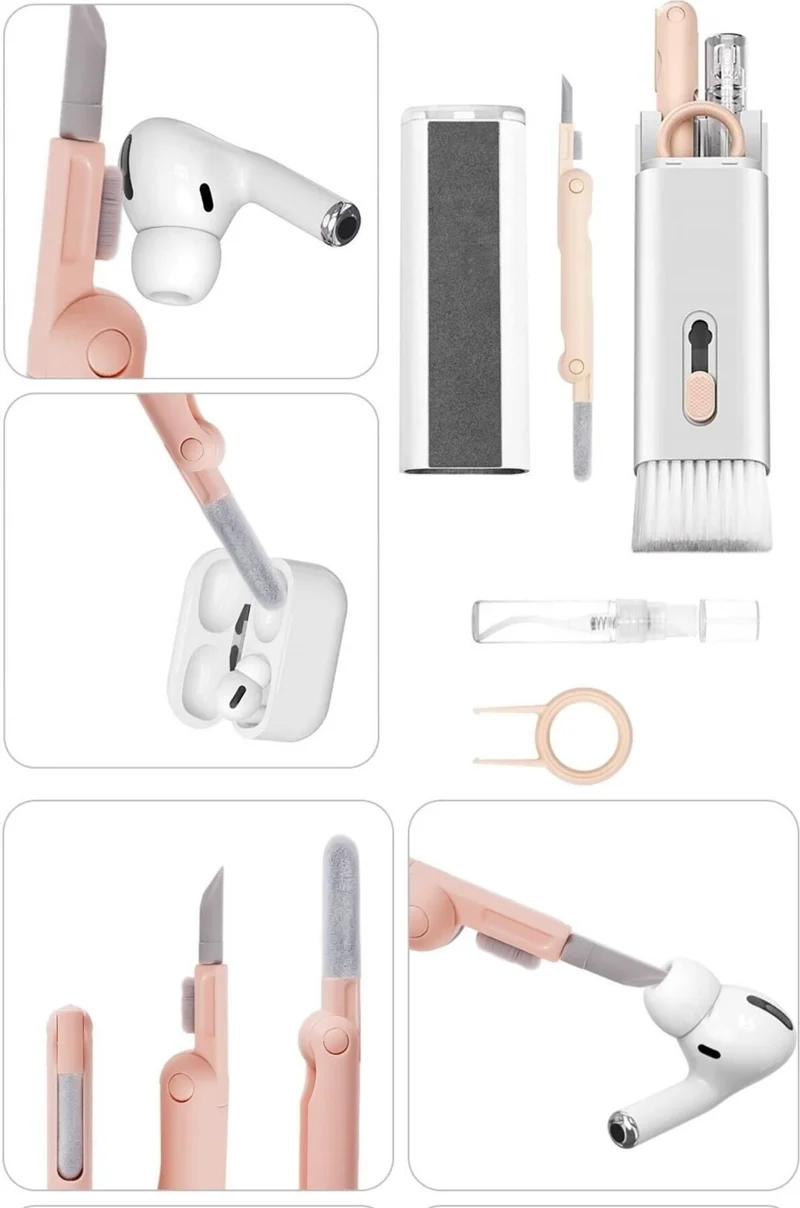 Mobee 7 in 1 Multifunctional Computer Keyboard Cleaner Brush Kit Headphone Cleaning Set
