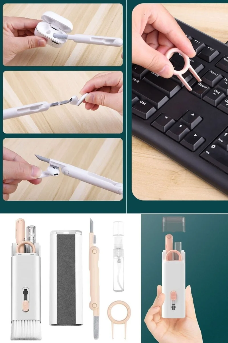 Mobee 7 in 1 Multifunctional Computer Keyboard Cleaner Brush Kit Headphone Cleaning Set