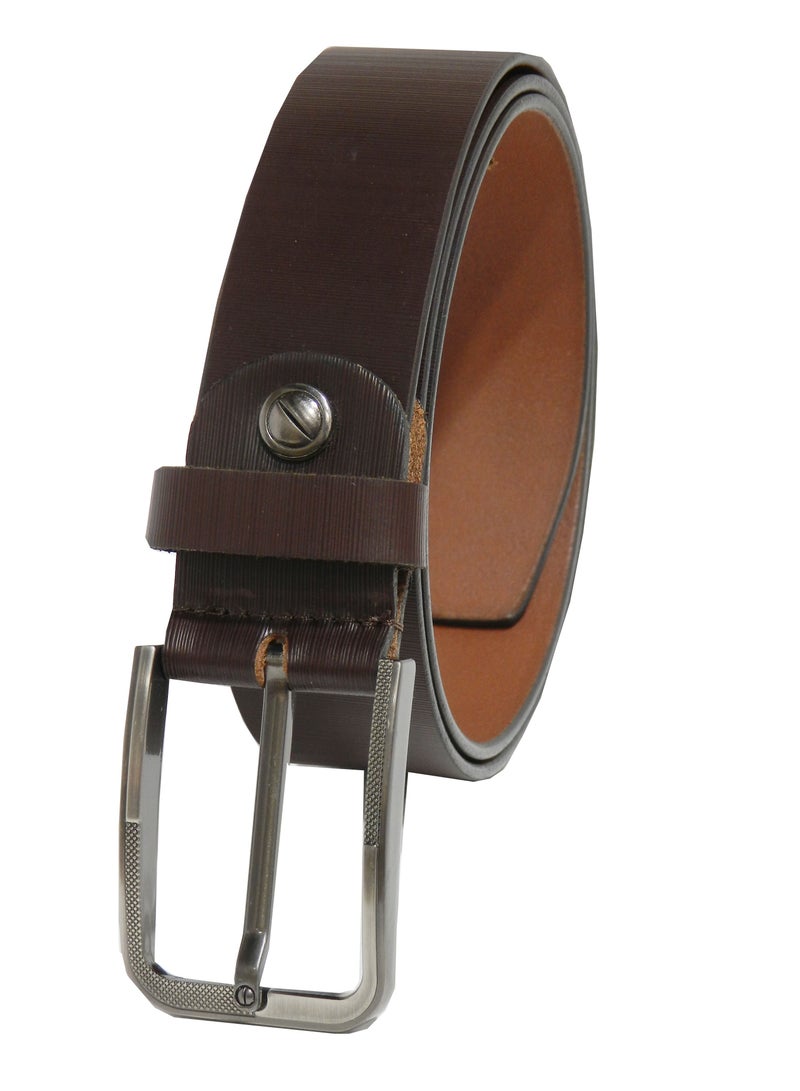 LAVERI LEATHER GENUINE LEATHER 35MM FORMAL AND CASUAL BROWN BELT FOR MENS - Image 4