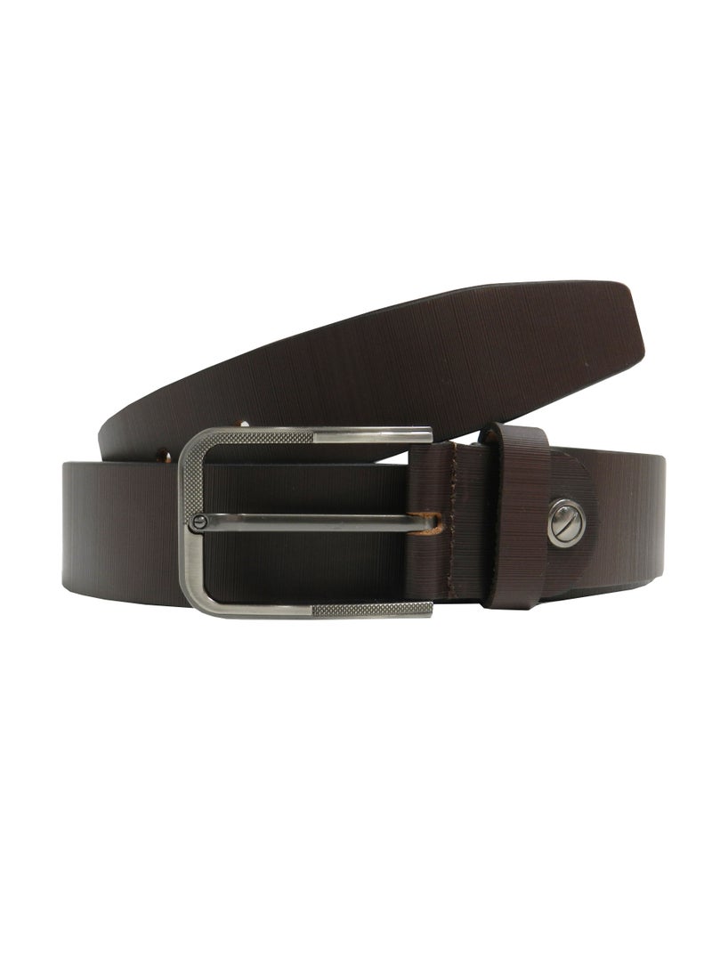 LAVERI LEATHER GENUINE LEATHER 35MM FORMAL AND CASUAL BROWN BELT FOR MENS - Image 1