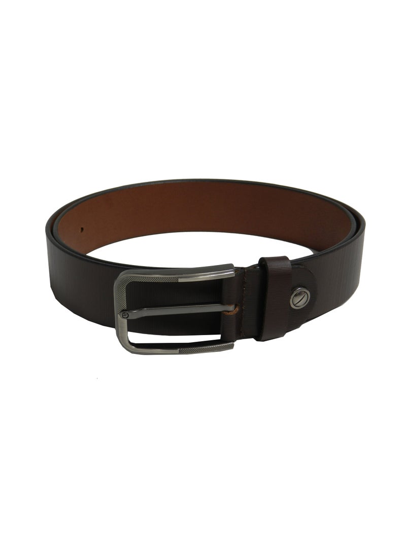 LAVERI LEATHER GENUINE LEATHER 35MM FORMAL AND CASUAL BROWN BELT FOR MENS - Image 3