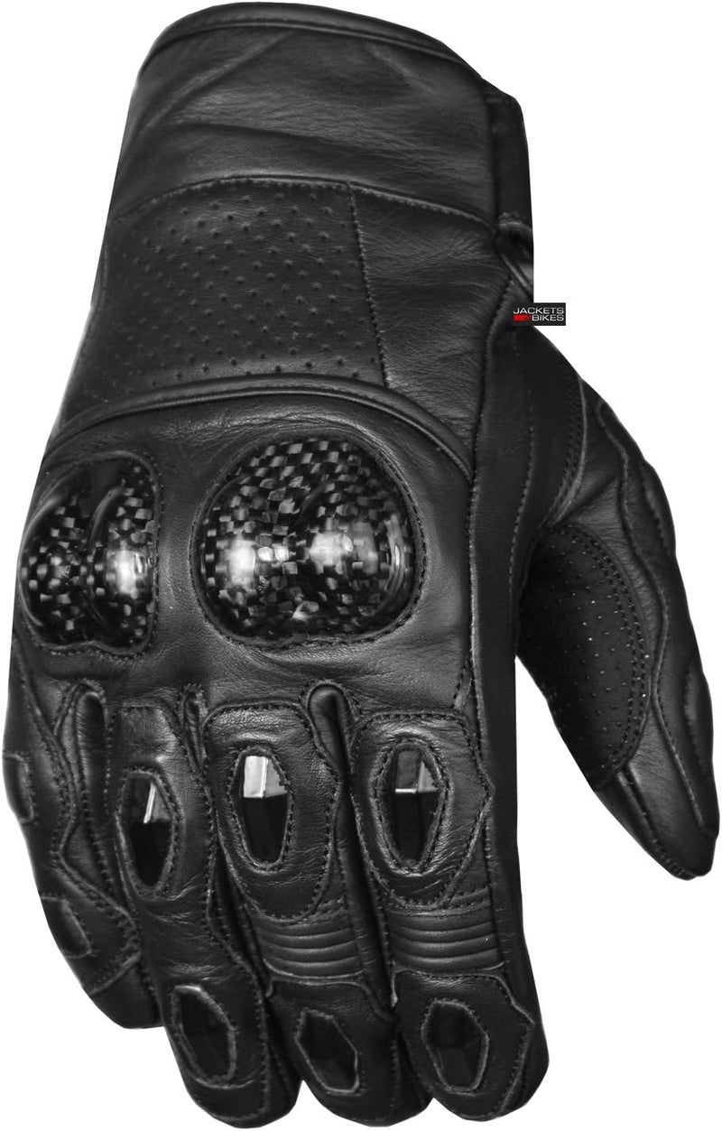 Jackets 4 Bikes Men's Premium Leather Motorcycle Cruising Street Palm Sliders Biker Gloves - Image 1