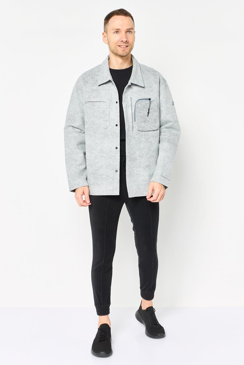 Nike جاكيت خارجي طويل الأكمام للرجال بتقنية ثيرما فيت، رمادي - Image 2