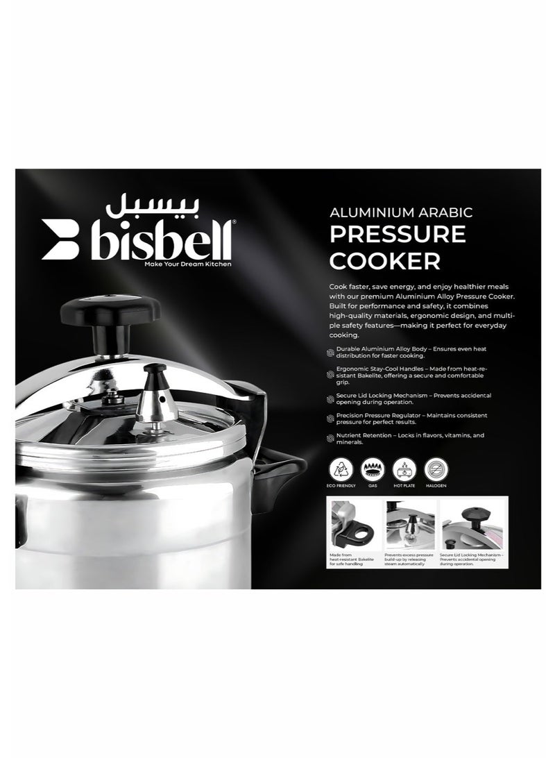 Bisbell 7L Aluminium Alloy Pressure Cooker With Multi-Safety Device, Three-Ply Compacting Welding Base, Heat Resistant Bakelite Handles, Premium 3030 Aluminium - Image 2
