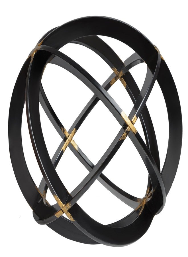 Everydecor Decorative Sphere for Home Decor - Black & Gold, Hand Painted, Modern Decorative Balls for Living Room, Bedroom, Kitchen, Bathroom, Office - Table Decorative Orbs for Centerpiece - Image 1