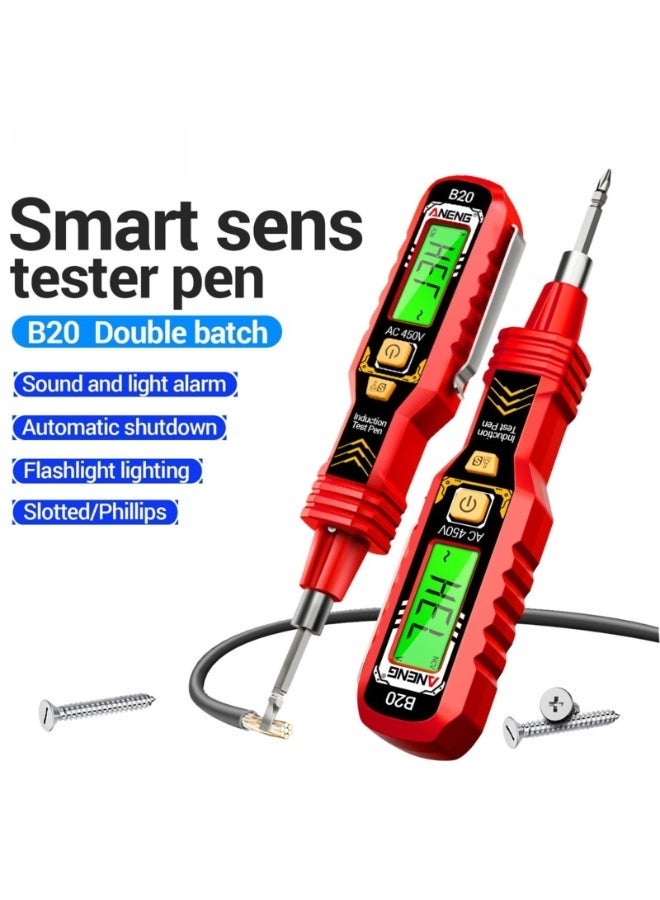 ANENG B20 Dual-Head Screwdriver with Smart Recognition, 11V~450V AC Voltage Detection, Slotted/Cross Digital Meter Tester  Pen - Image 2