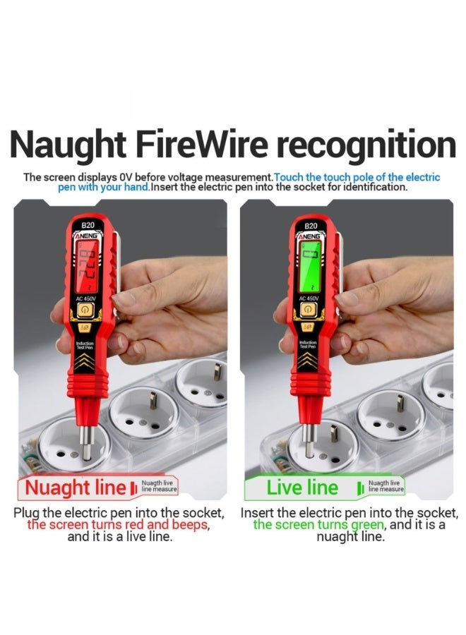 ANENG B20 Dual-Head Screwdriver with Smart Recognition, 11V~450V AC Voltage Detection, Slotted/Cross Digital Meter Tester  Pen - Image 4