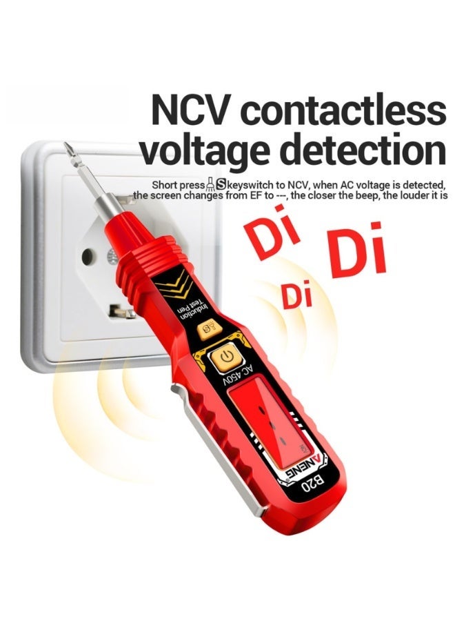 ANENG B20 Dual-Head Screwdriver with Smart Recognition, 11V~450V AC Voltage Detection, Slotted/Cross Digital Meter Tester  Pen - Image 3