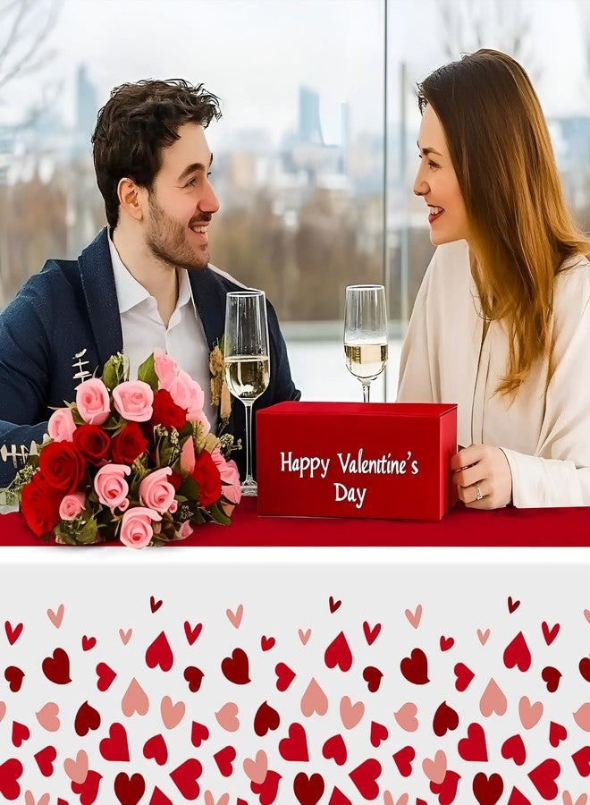 تشايلدوم عبوتان من مفارش طاولة عيد الحب، زينة عيد الحب، مفرش طاولة بلاستيكي للاستخدام مرة واحدة، مقاس 54 بوصة × 108 بوصة، مفارش طاولة حمراء للطاولات المستطيلة، لوازم الحفلات، ديكور عيد الحب، حفلات الزفاف، الخطوبة، الذكرى السنوية - Image 4