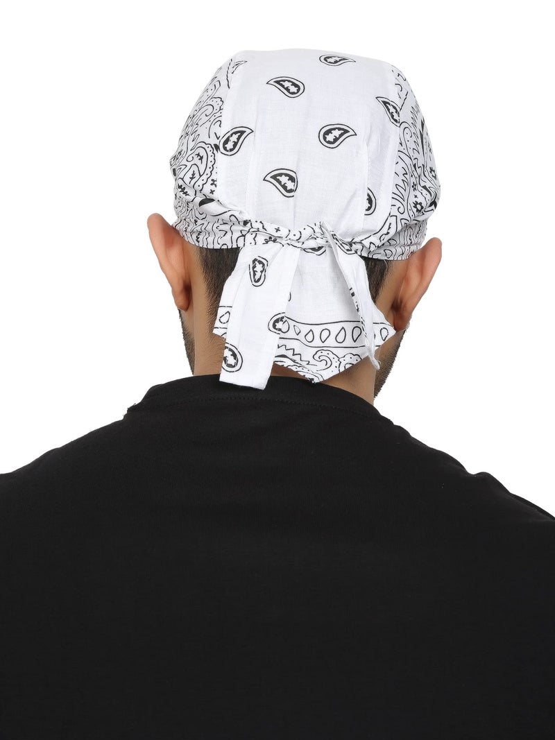 BISMAADH Paisley print Cotton Headwrap Skull Cap Doo Rag Sweat Wicking Patka For Men & Women - Image 4