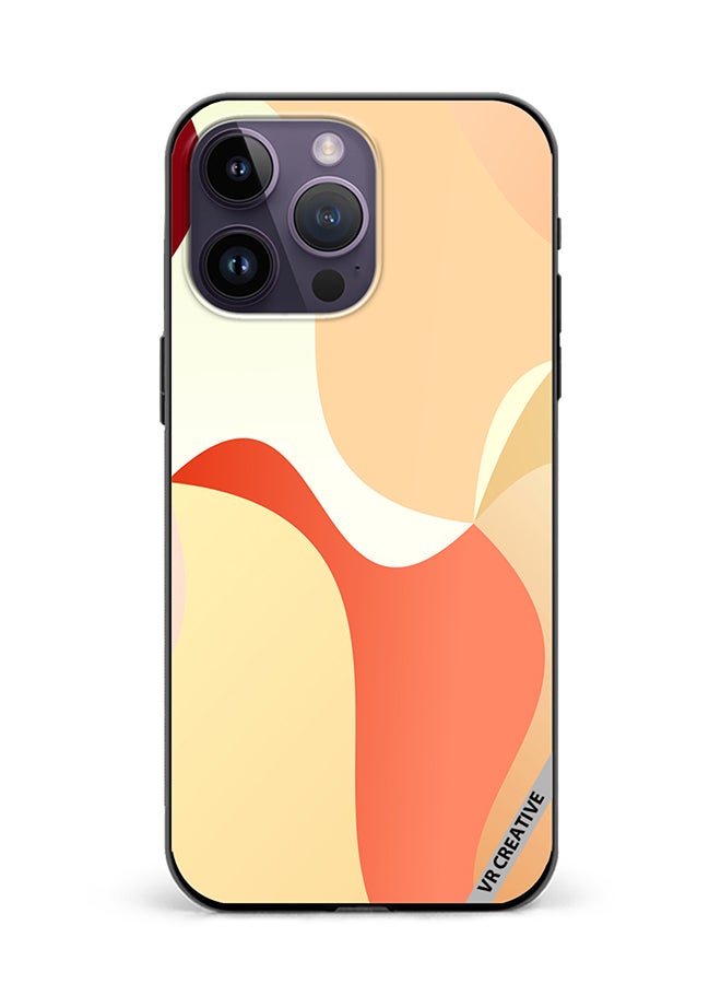 Protective Case Cover For Apple iPhone 16 Pro Max Light Orange Abstract Cambered Design Multicolour