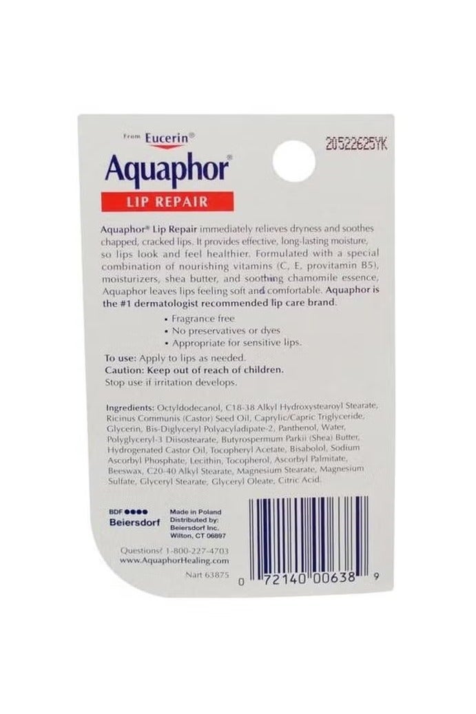 Aquaphor, Lip Repair, Immediate Relief, Fragrance Free, 0.35 fl oz (10 ml) - Image 3