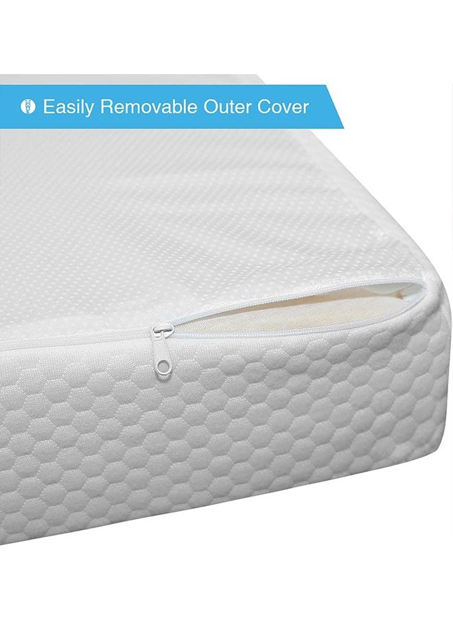 VTERLY Cot Mattresses, 130 x 70cm Crib Mattress with Extra Thick 8 cm Memory Foam & Removable Washable Cover, Breathable, Anti Allergenic and Water Resistant Toddler Bed Mattress  - Image 5