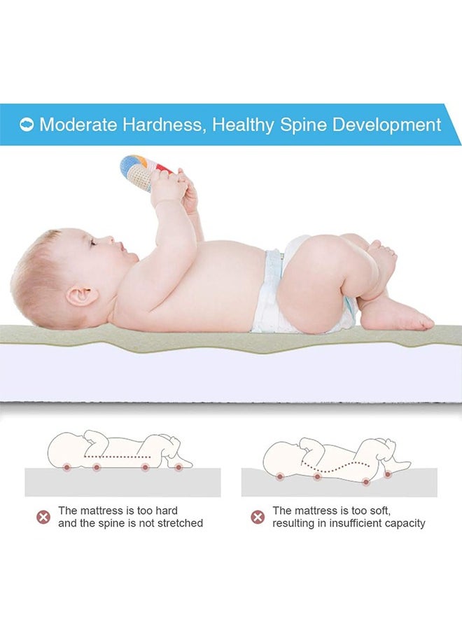 VTERLY Cot Mattresses, 130 x 70cm Crib Mattress with Extra Thick 8 cm Memory Foam & Removable Washable Cover, Breathable, Anti Allergenic and Water Resistant Toddler Bed Mattress  - Image 3