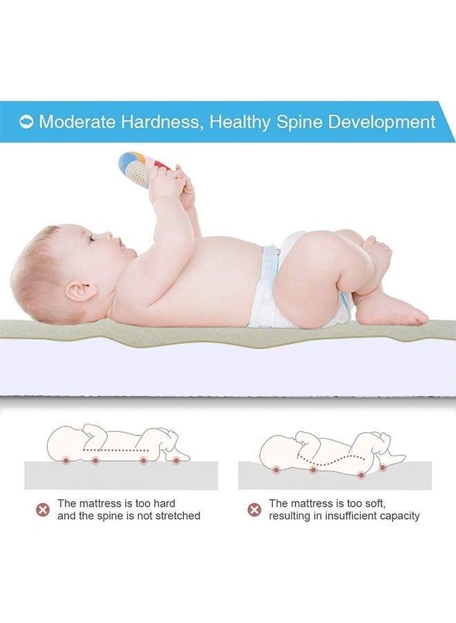 VTERLY Cot Mattresses, 130 x 70 x 8cm Crib Mattress with Extra Thick 8 cm Memory Foam & Removable Washable Cover, Breathable, Anti Allergenic and Water Resistant Toddler Bed Mattress - Image 3