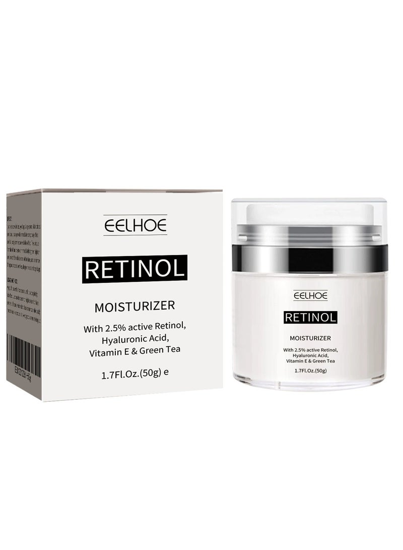 إيلهو كريم الوجه بالريتينول ، كريم الوجه المضاد للشيخوخة بالريتينول بنسبة 2.5٪ ، كريم الوجه المضاد للتجاعيد ، مصل للعناية بالبشرة ، كريم الترطيب العميق للجنسين ، شد التجاعيد 50 جرام - Image 1
