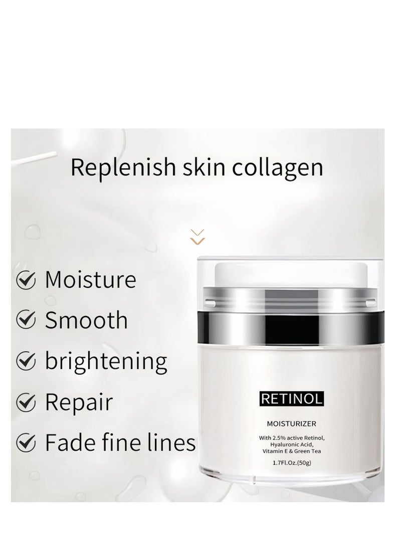 إيلهو كريم الوجه بالريتينول ، كريم الوجه المضاد للشيخوخة بالريتينول بنسبة 2.5٪ ، كريم الوجه المضاد للتجاعيد ، مصل للعناية بالبشرة ، كريم الترطيب العميق للجنسين ، شد التجاعيد 50 جرام - Image 3