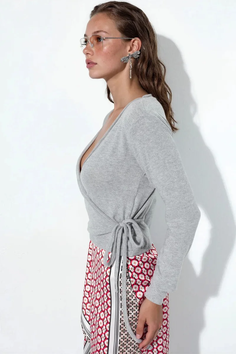 بوسيم BUSEM Belted Ribbed Knit Cardigan