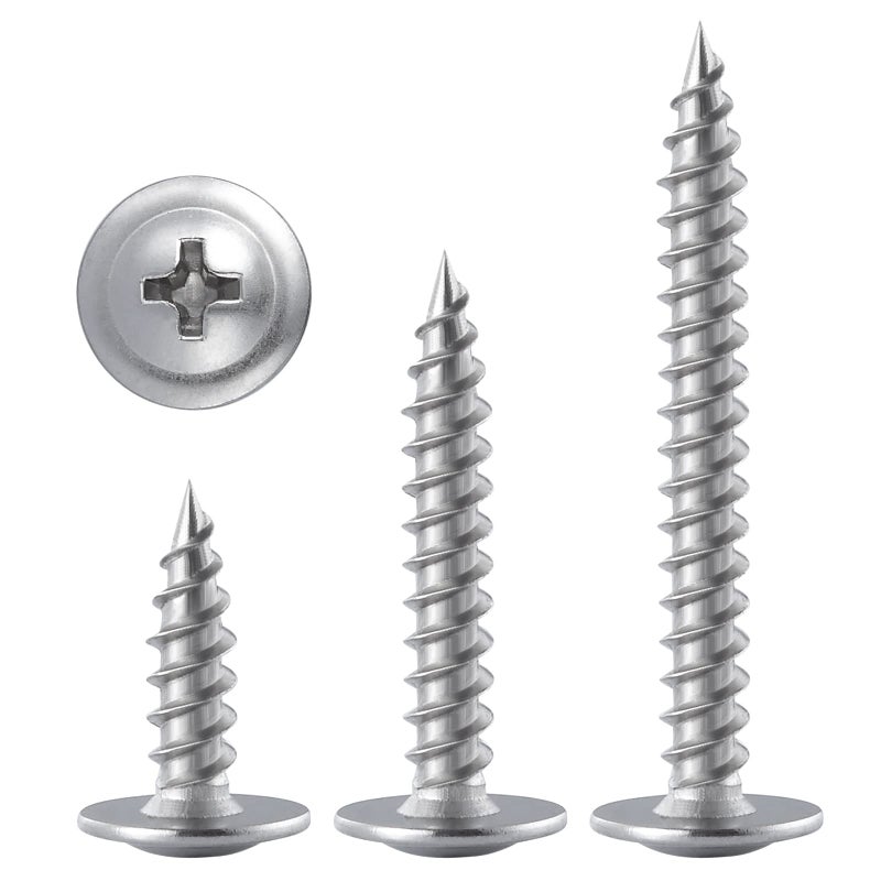 Wensilon (250 pcs)#8Ã—1" Phillips Truss Head Wood Screws Stainless Steel 410 Quick Metal Self Tapping - Image 5