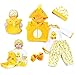 Pedolltree Reborn Baby Dolls Clothes 18 inch Outfit Accessories Yellow Duck 5pcs Set for 1719 Inch Reborn Doll Newborn GirlBoy - Image 3