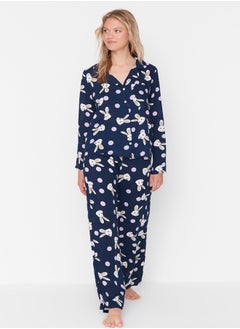 trendyol Pajama Set - Navy blue - Animal Pattern  - Image 3
