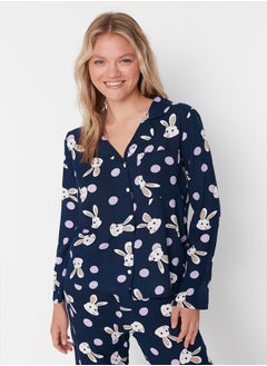 trendyol Pajama Set - Navy blue - Animal Pattern  - Image 2