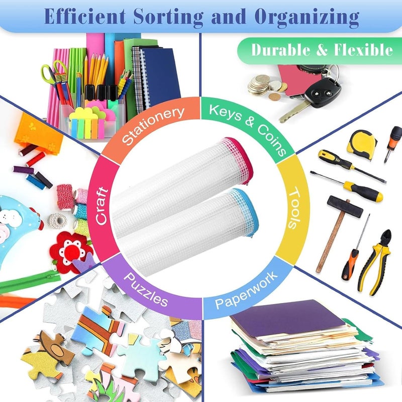 Jetec 32 Pcs Mesh Zipper Bags Toy Storage Bikini Organizer Bag Bolsas Para Guardar Trajes De Bano Waterproof Zipper Reusable Pouch Puzzle Multipurpose for Storage Office(Sweet Color,7.5 x 5 Inch) - Image 4