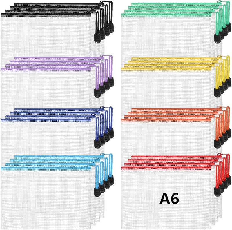 Jetec 32 Pcs Mesh Zipper Bags Toy Storage Bikini Organizer Bag Bolsas Para Guardar Trajes De Bano Waterproof Zipper Reusable Pouch Puzzle Multipurpose for Storage Office(Sweet Color,7.5 x 5 Inch) - Image 1