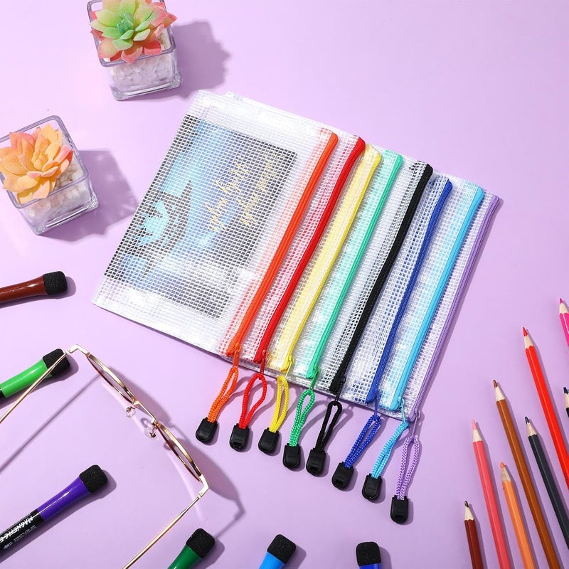 Jetec 32 Pcs Mesh Zipper Bags Toy Storage Bikini Organizer Bag Bolsas Para Guardar Trajes De Bano Waterproof Zipper Reusable Pouch Puzzle Multipurpose for Storage Office(Sweet Color,7.5 x 5 Inch) - Image 5