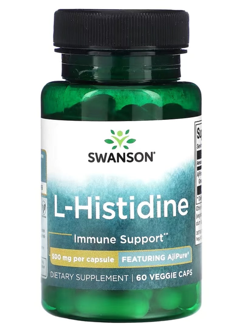 Swanson, L-Histidine, 500 mg, 60 Veggie Capsules