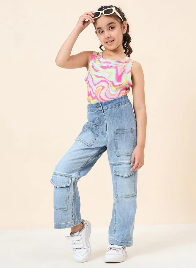 Stylo Bug Girls Abstract Print Sleeveless Top