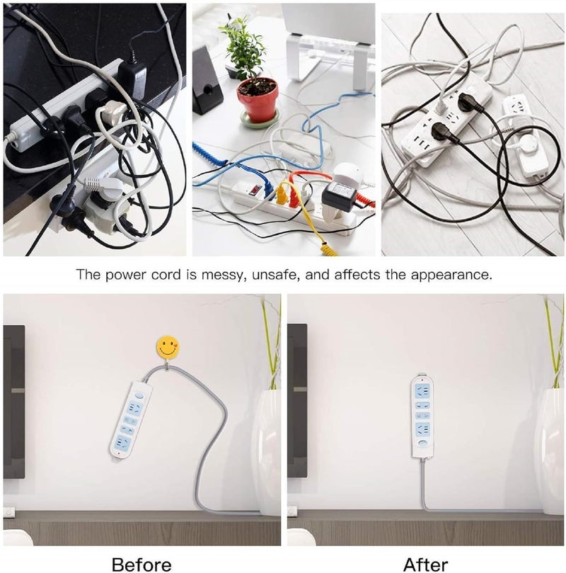 UPKARANWALE Self Adhesive Power Strip Fixator Heavy Duty PunchFree Wall Mount Detachable Reusable Mounting Bracket for Power Outlets Tissue Boxes WiFi Routers Up to 8kg White Pack of 1  - Image 4