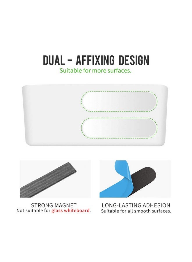 Loukin Magnetic Marker Holder Set, Dry Erase Accessory Tray Set, Remote Control Holder, Magnetic Storage Organizer For Whiteboard, Glass Or Refrigerators (White) - Image 5
