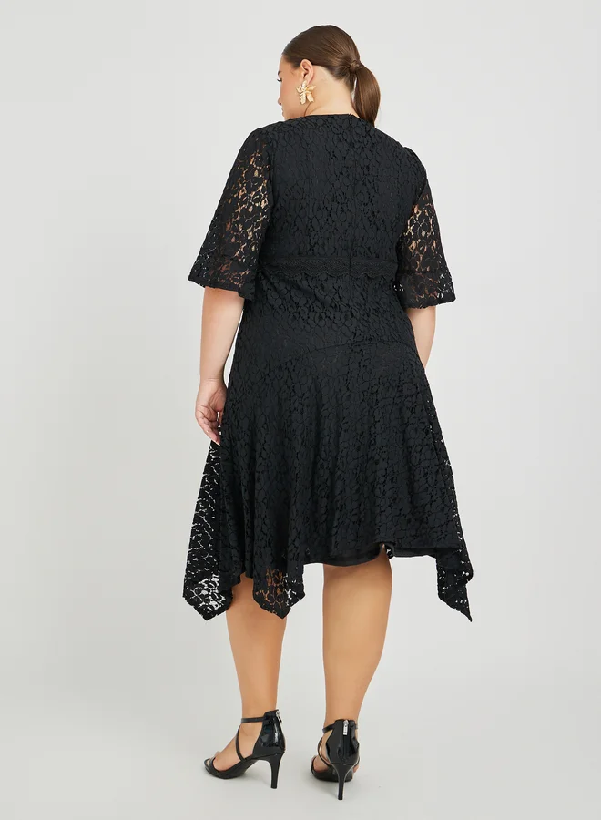 Styli Lace Handkerchief Dress